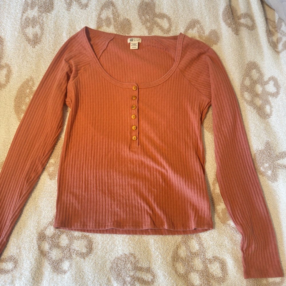 Women's Ribbed Button-Down Top in Pink